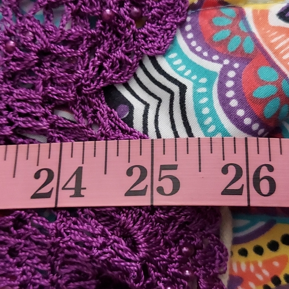 Vintage~ Purple Crochet Beaded Lined Blouse • Medium - Picture 8 of 12